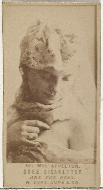 Card Number 521, Mlle. Appleton, from the Actors and Actresses series (N145-7) issued by Duke Sons & Co. to promote Duke Cigarettes