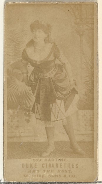 Card Number 559, Miss Bartine, from the Actors and Actresses series (N145-7) issued by Duke Sons & Co. to promote Duke Cigarettes