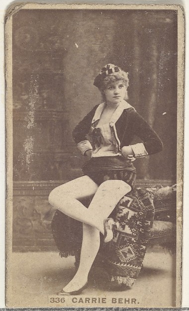 Card Number 336, Carrie Behr, from the Actors and Actresses series (N145-7) issued by Duke Sons & Co. to promote Duke Cigarettes