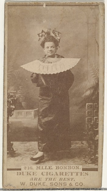 Card Number 236, Mlle. Bonbon, from the Actors and Actresses series (N145-7) issued by Duke Sons & Co. to promote Duke Cigarettes