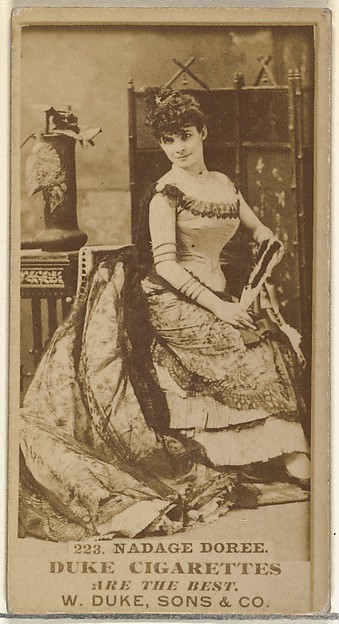 Card Number 223, Nadage Doree, from the Actors and Actresses series (N145-7) issued by Duke Sons & Co. to promote Duke Cigarettes