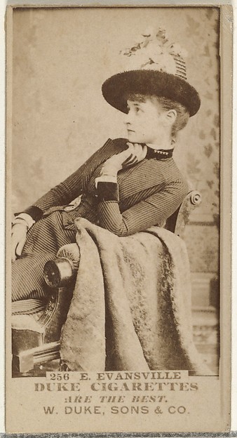 Card Number 256, E. Evansville, from the Actors and Actresses series (N145-7) issued by Duke Sons & Co. to promote Duke Cigarettes