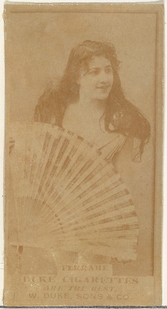 Miss Ferrare, from the Actors and Actresses series (N145-7) issued by Duke Sons & Co. to promote Duke Cigarettes