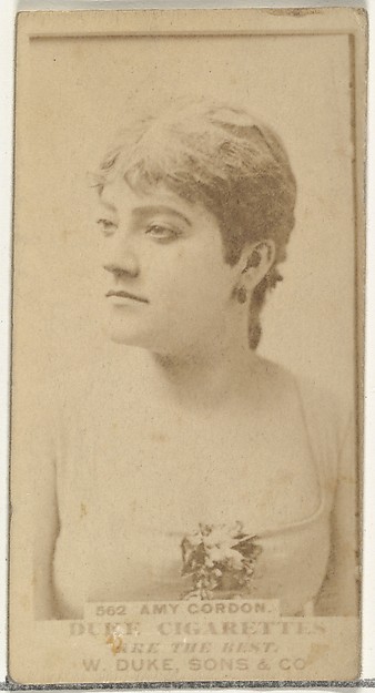 Card Number 562, Amy Gordon, from the Actors and Actresses series (N145-7) issued by Duke Sons & Co. to promote Duke Cigarettes