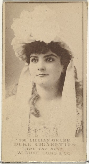Card Number 200, Lillian Grubb, from the Actors and Actresses series (N145-7) issued by Duke Sons & Co. to promote Duke Cigarettes