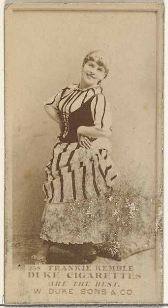Card Number 258, Frankie Kemble, from the Actors and Actresses series (N145-7) issued by Duke Sons & Co. to promote Duke Cigarettes