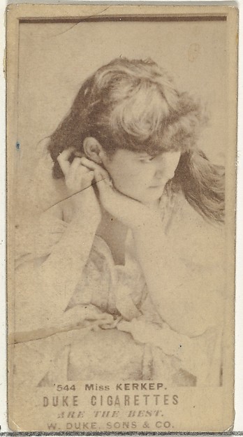 Card Number 544, Miss Kerkep, from the Actors and Actresses series (N145-7) issued by Duke Sons & Co. to promote Duke Cigarettes