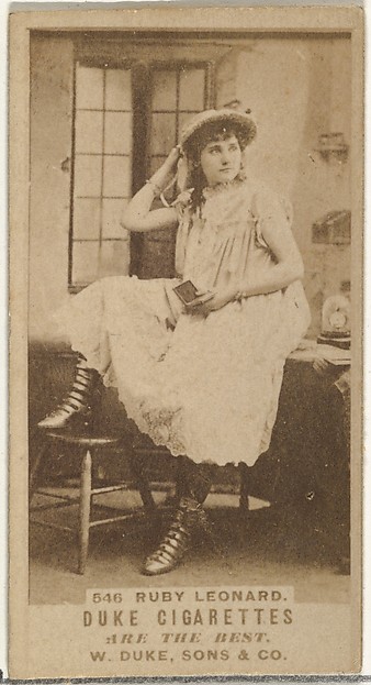 Card Number 546, Ruby Leonard, from the Actors and Actresses series (N145-7) issued by Duke Sons & Co. to promote Duke Cigarettes