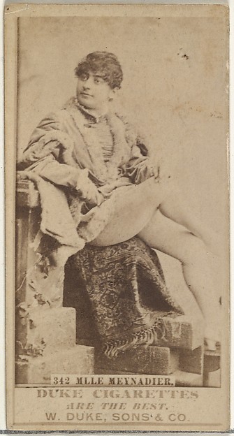 Card Number 342, Mlle. Meynadier, from the Actors and Actresses series (N145-7) issued by Duke Sons & Co. to promote Duke Cigarettes