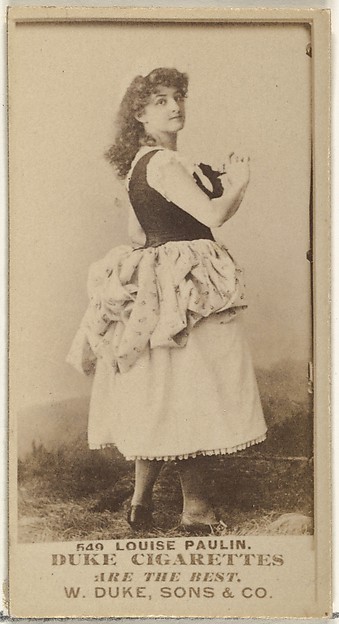Card Number 649, Louise Paulin, from the Actors and Actresses series (N145-7) issued by Duke Sons & Co. to promote Duke Cigarettes