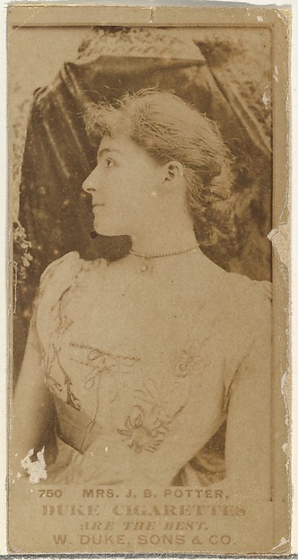 Card Number 750, Mrs. James Brown Potter, from the Actors and Actresses series (N145-7) issued by Duke Sons & Co. to promote Duke Cigarettes