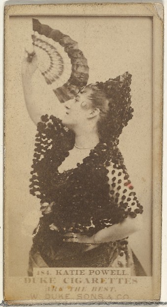 Card Number 184, Katie Powell, from the Actors and Actresses series (N145-7) issued by Duke Sons & Co. to promote Duke Cigarettes