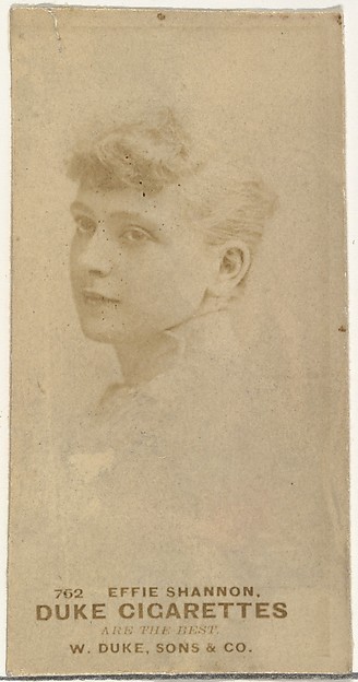 Card Number 762, Effie Shannon, from the Actors and Actresses series (N145-7) issued by Duke Sons & Co. to promote Duke Cigarettes
