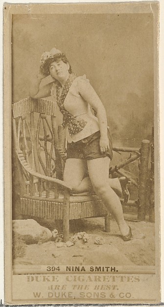 Card Number 394, Nina Smith, from the Actors and Actresses series (N145-7) issued by Duke Sons & Co. to promote Duke Cigarettes