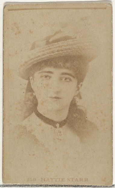 Card Number 250, Hattie Starr, from the Actors and Actresses series (N145-7) issued by Duke Sons & Co. to promote Duke Cigarettes