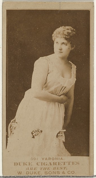 Card Number 591, Varonia, from the Actors and Actresses series (N145-7) issued by Duke Sons & Co. to promote Duke Cigarettes