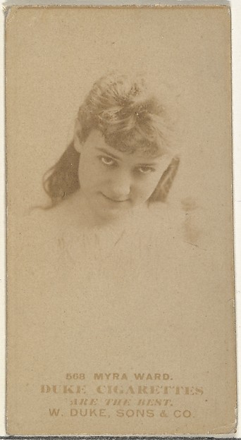 Card Number 568, Myra Ward, from the Actors and Actresses series (N145-7) issued by Duke Sons & Co. to promote Duke Cigarettes