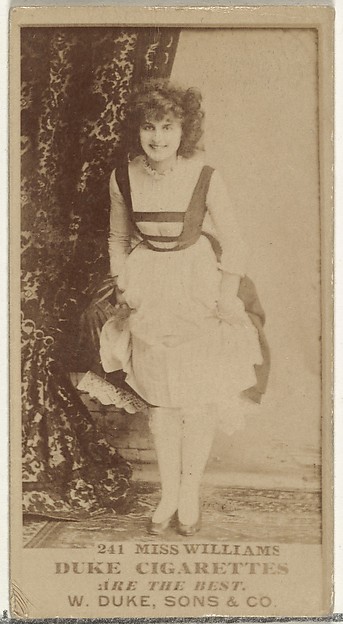 Card Number 241, Miss Williams, from the Actors and Actresses series (N145-7) issued by Duke Sons & Co. to promote Duke Cigarettes