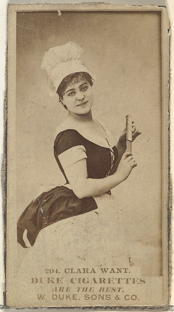 Card Number 204, Clara Want, from the Actors and Actresses series (N145-7) issued by Duke Sons & Co. to promote Duke Cigarettes