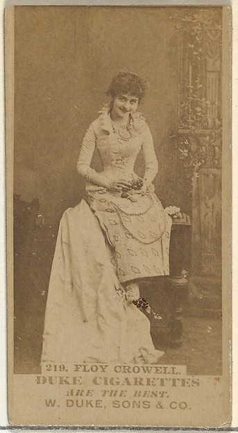 Card Number 219, Floy Crowell, from the Actors and Actresses series (N145-7) issued by Duke Sons & Co. to promote Duke Cigarettes