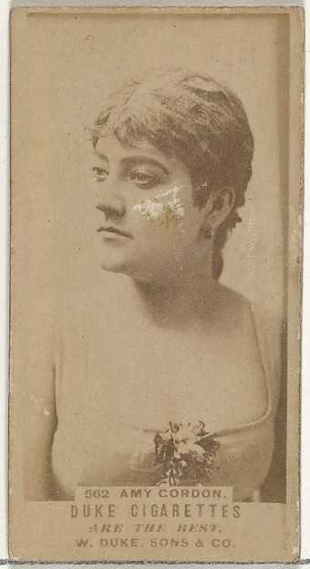 Card Number 562, Amy Gordon, from the Actors and Actresses series (N145-7) issued by Duke Sons & Co. to promote Duke Cigarettes