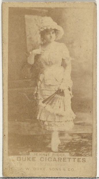 Jennie Ricci, from the Actors and Actresses series (N145-7) issued by Duke Sons & Co. to promote Duke Cigarettes