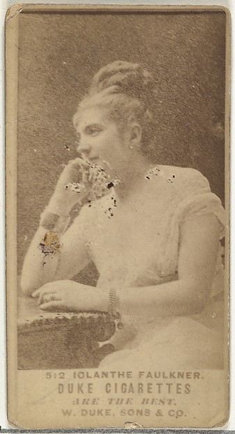 Card Number 512, Iolanthe Faulkner, from the Actors and Actresses series (N145-7) issued by Duke Sons & Co. to promote Duke Cigarettes