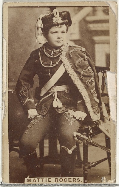 Mattie Rogers, from the Actors and Actresses series (N145-7) issued by Duke Sons & Co. to promote Duke Cigarettes