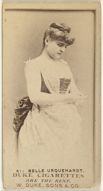 Card Number 511, Belle Urquehardt, from the Actors and Actresses series (N145-7) issued by Duke Sons & Co. to promote Duke Cigarettes