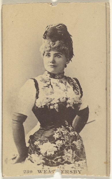 Card Number 239, Miss Weathersby, from the Actors and Actresses series (N145-7) issued by Duke Sons & Co. to promote Duke Cigarettes