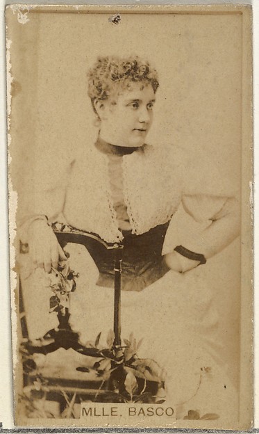 Mlle. Basco, from the Actors and Actresses series (N145-8) issued by Duke Sons & Co. to promote Duke Cigarettes