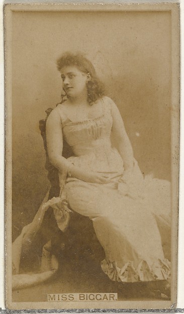Miss Biggar, from the Actors and Actresses series (N145-8) issued by Duke Sons & Co. to promote Duke Cigarettes