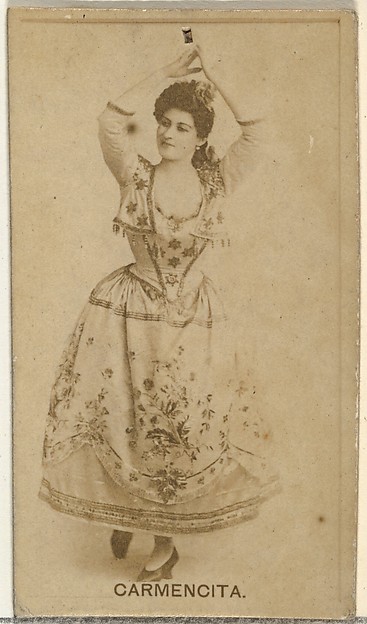 Carmencita, from the Actors and Actresses series (N145-8) issued by Duke Sons & Co. to promote Duke Cigarettes