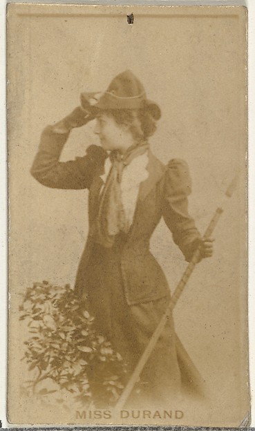 Miss Durand, from the Actors and Actresses series (N145-8) issued by Duke Sons & Co. to promote Duke Cigarettes
