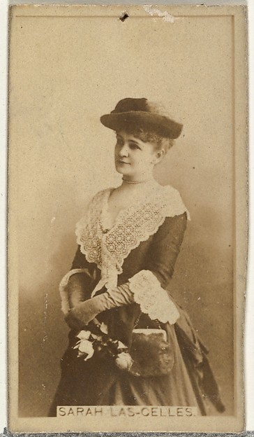 Sarah Las-Gelles, from the Actors and Actresses series (N145-8) issued by Duke Sons & Co. to promote Duke Cigarettes