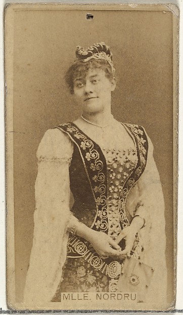 Mlle. Nordrum, from the Actors and Actresses series (N145-8) issued by Duke Sons & Co. to promote Duke Cigarettes