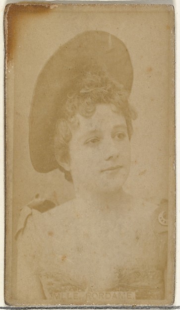 Mlle. Rordame, from the Actors and Actresses series (N145-8) issued by Duke Sons & Co. to promote Duke Cigarettes