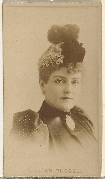 Lillian Russell, from the Actors and Actresses series (N145-8) issued by Duke Sons & Co. to promote Duke Cigarettes