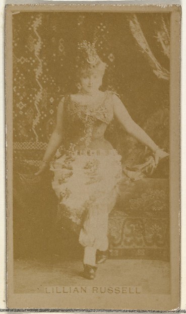 Lillian Russell, from the Actors and Actresses series (N145-8) issued by Duke Sons & Co. to promote Duke Cigarettes