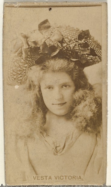 Vesta Victoria, from the Actors and Actresses series (N145-8) issued by Duke Sons & Co. to promote Duke Cigarettes