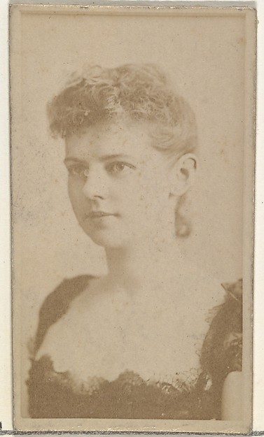 [Actress wearing dark gown with lace neckline], from the Actors and Actresses series (N145-8) issued by Duke Sons & Co. to promote Duke Cigarettes