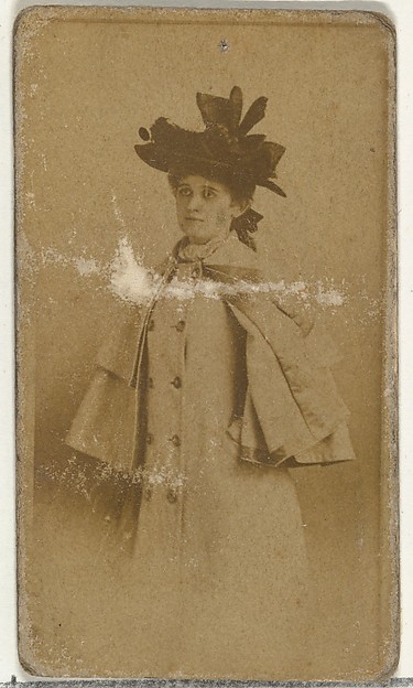 [Actress wearing coat with embellished sleeves], from the Actors and Actresses series (N145-8) issued by Duke Sons & Co. to promote Duke Cigarettes