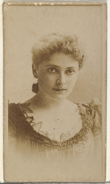 [Actress wearing dress with embellished neckline], from the Actors and Actresses series (N145-8) issued by Duke Sons & Co. to promote Duke Cigarettes