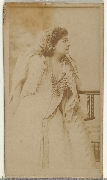 [Actress posing in thick cloak], from the Actors and Actresses series (N145-8) issued by Duke Sons & Co. to promote Duke Cigarettes