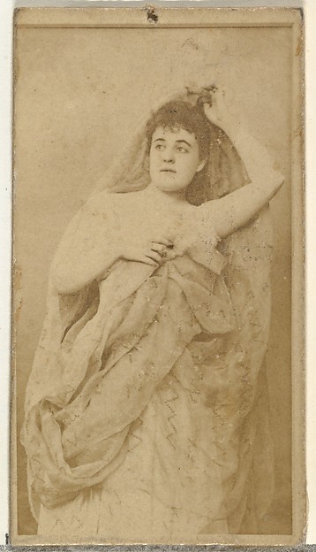[Actress posing in draped cloths], from the Actors and Actresses series (N145-8) issued by Duke Sons & Co. to promote Duke Cigarettes