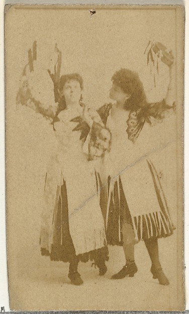 [Actresses dancing with tambourines], from the Actors and Actresses series (N145-8) issued by Duke Sons & Co. to promote Duke Cigarettes
