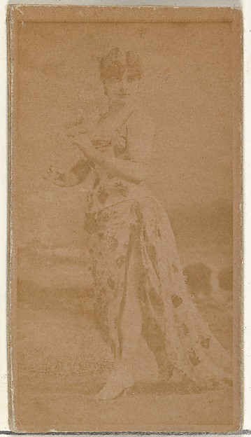 [Actress posing in patterned gown], from the Actors and Actresses series (N145-8) issued by Duke Sons & Co. to promote Duke Cigarettes