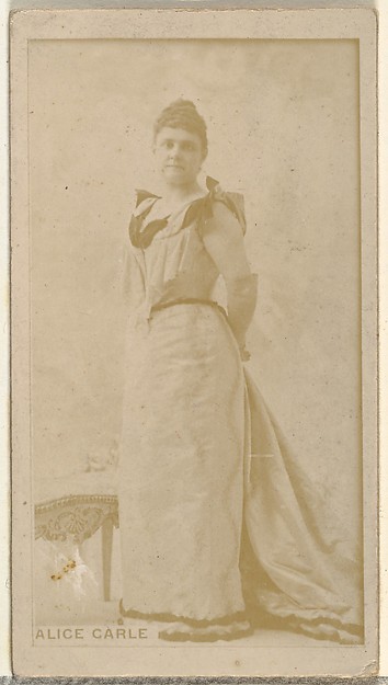 Alice Carle, from the Actors and Actresses series (N145-8) issued by Duke Sons & Co. to promote Duke Cigarettes