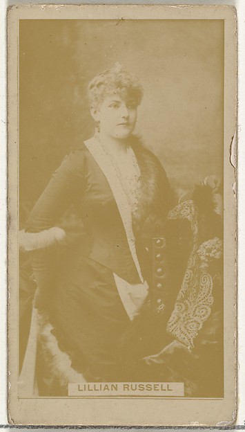 Lillian Russell, from the Actors and Actresses series (N145-8) issued by Duke Sons & Co. to promote Duke Cigarettes