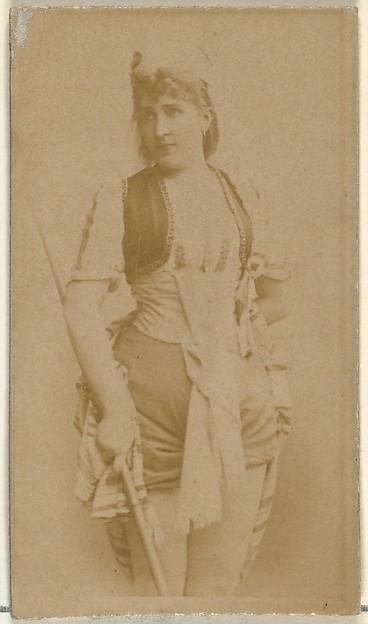 [Actress holding wooden cane], from the Actors and Actresses series (N145-8) issued by Duke Sons & Co. to promote Duke Cigarettes